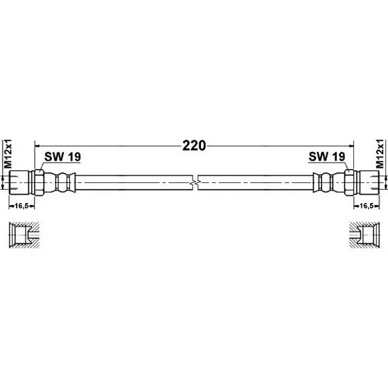ATE Bremseslange 24.5201-0220.3 for MERCEDES-BENZ