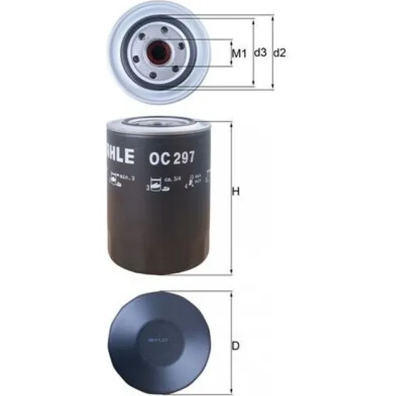 MAHLE OC 297 Oliefilter til Mitsubishi Pajero