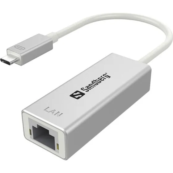Sandberg USB-C Gigabit Netværksadapter, Hvid