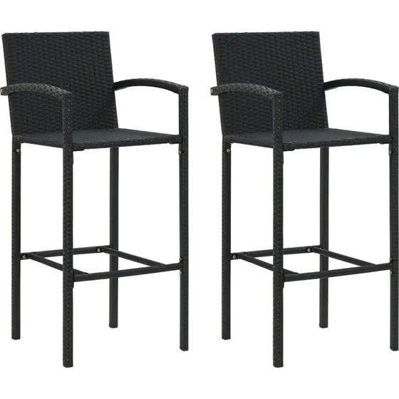 vidaXL barstole 2 stk. polyrattan sort