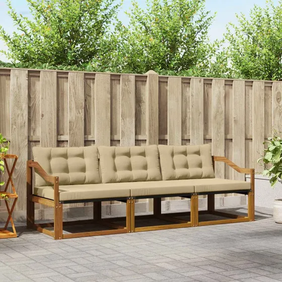 vidaXL Udendørs Sofagruppe 3-pces Naturlig/Beige