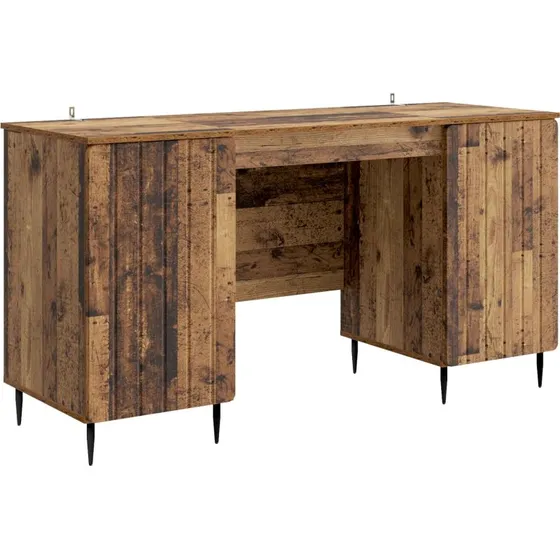 vidaXL Bord med hylde Gammelt træ 142,5 x 50 x 75 cm