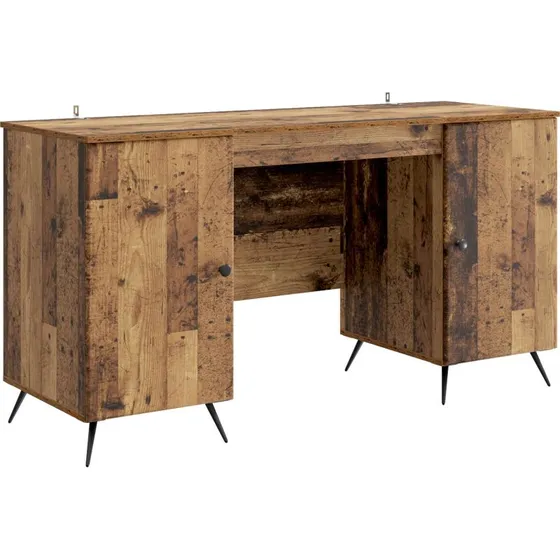 vidaXL Bord med hylde Gammelt træ 142,5 x 50 x 75 cm