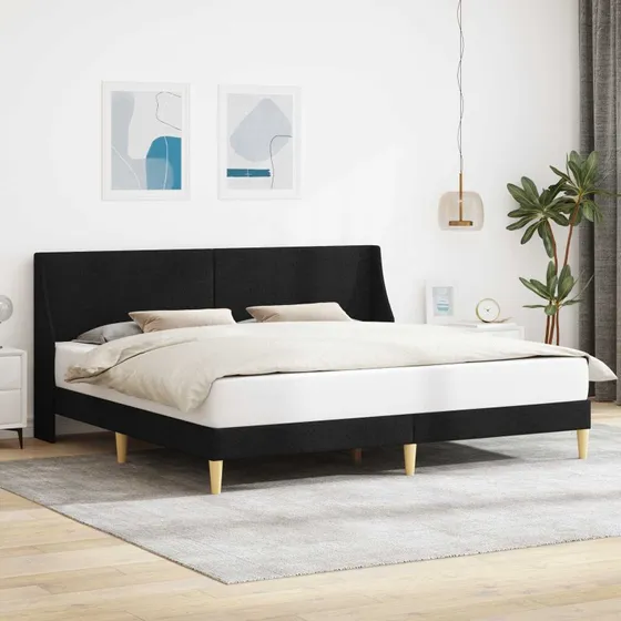 vidaXL Sengestel med hovedgærde, sort, 180 x 200 cm