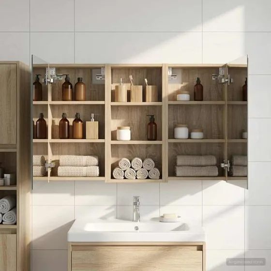 vidaXL Badeværelsesskabsæt 3 pc 110 x 10,5 x 60,5 cm Konstrueret træ