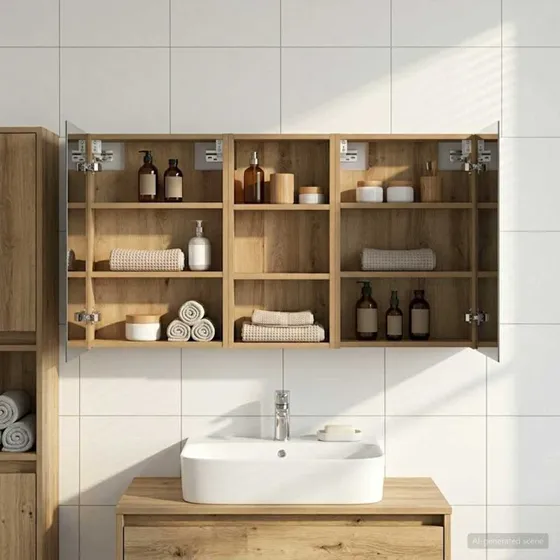 vidaXL Badeværelsesskabsæt 3 pc 110 x 10,5 x 60,5 cm Konstrueret træ