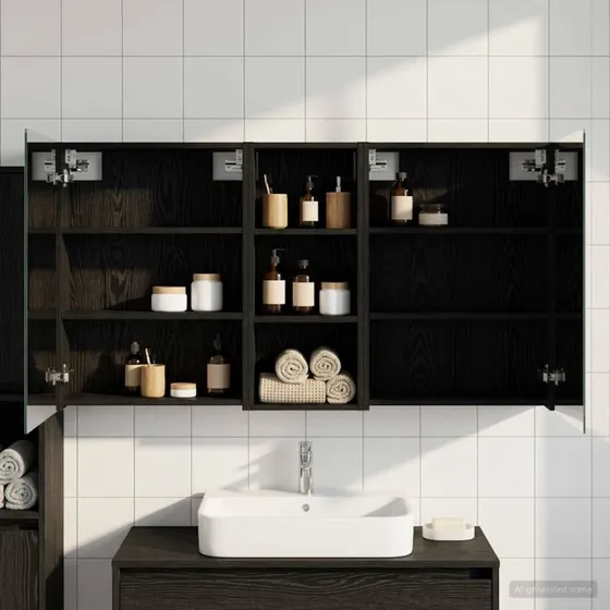 vidaXL Badeværelsesskabsæt 3 pc 130 x 14,5 x 70 cm Konstrueret træ