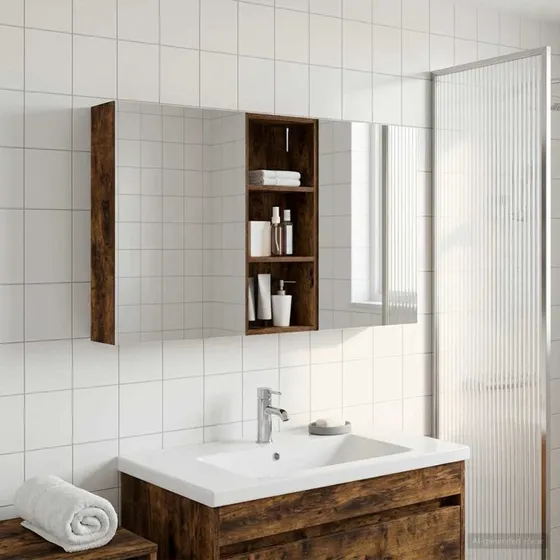 vidaXL Badeværelsesskabsæt 3 pcs 130 x 14,5 x 70 cm Konstrueret træ