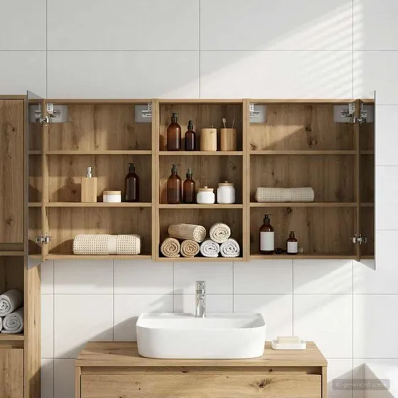vidaXL Badeværelsesskabsæt 3 pc 140 x 14,5 x 70 cm Konstrueret træ