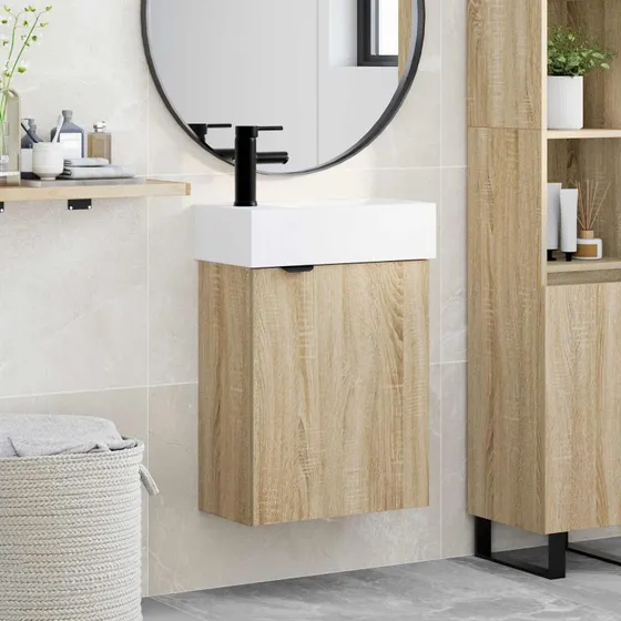 vidaXL Badeværelses Vanity Sonoma-eg 45,5 x 22,5 x 84 cm