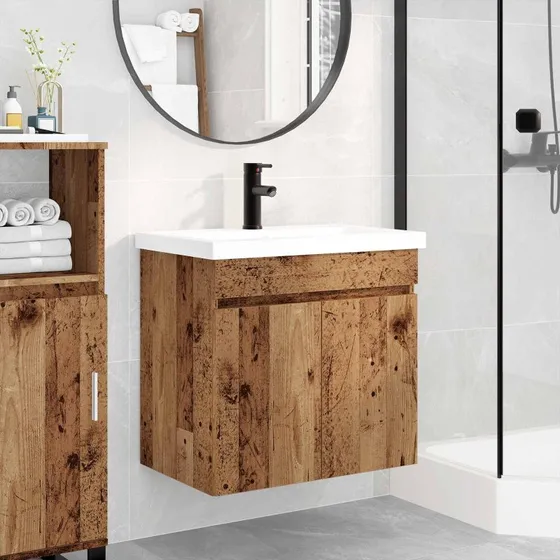 vidaXL Badeværelses Vanity-enhed Gammelt Træ 61 x 39 x 58 cm