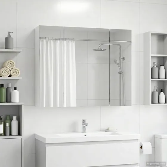 vidaXL Badeværelsesspejlskab Hvid 60 x 14,5 x 50 cm Konstrueret træ