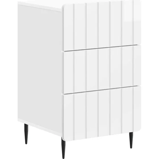 vidaXL Natskab med skuffe Hvid højglans 43x41x68 cm Konstrueret træ