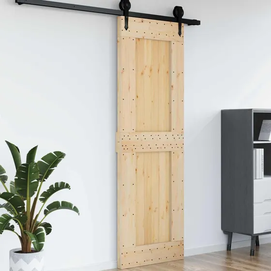 vidaXL Dør NARVIK 70 x 210 cm Naturfarvet Massivt Fyrretræ