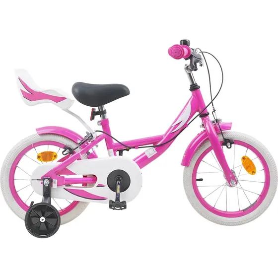 vidaXL Børnecykel 16 tommer Lyserød til 4-6 år