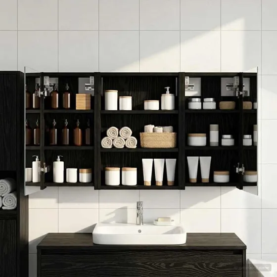 vidaXL Badeværelsesskabsæt 3 pcs 100 x 10,5 x 50 cm Konstrueret træ