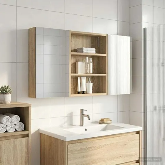 vidaXL Badeværelsesskabsæt 3 pc 100 x 10,5 x 50 cm Konstrueret træ