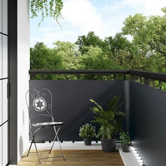 vidaXL Altan Skærm Mørkegrå 1000 x 100 cm polyrattan