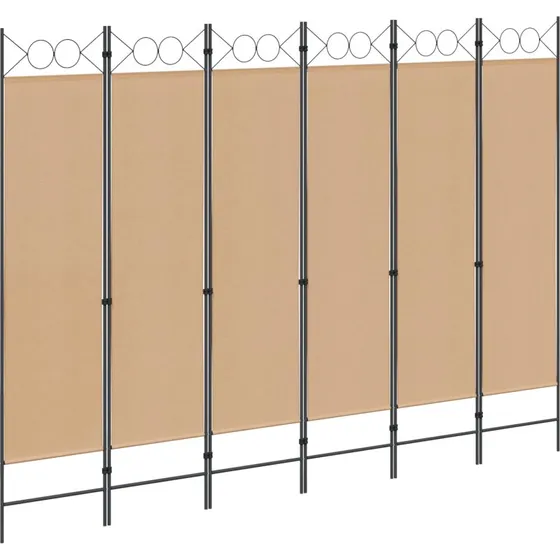 vidaXL 6-Paneler Rumdeler Beige 240 x 180 cm Stof