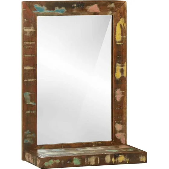 vidaXL Badeværelsesspejl Brun 50 x 22 x 70 cm Genbrugs Træ
