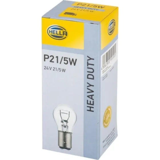 HELLA Glødepære 24V P21/5W BAY15d, 10 stk