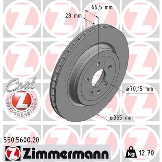 ZIMMERMANN Bremseskive 550.5600.20 for Tesla Model S