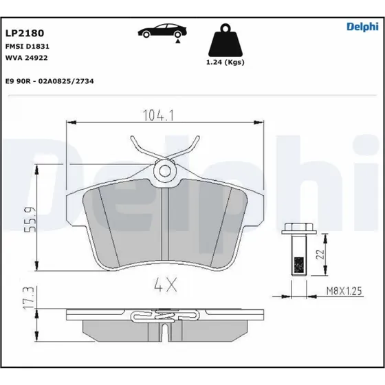 DELPHI LP2180 Bremseklodser til CITROËN, PEUGEOT & DS