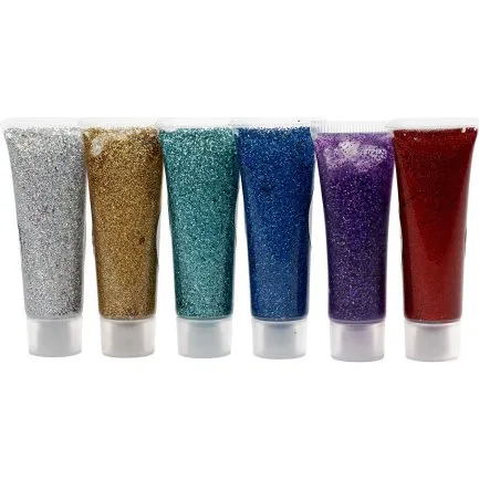 Eulenspiegel Glittergel Assorteret, 6x18 ml
