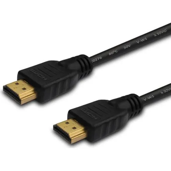 Savio HDMI-kabel 20 m High Speed v1.4 med Ethernet, guldstik, sort