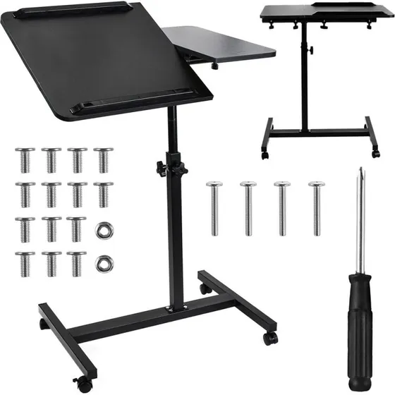 Maclean MC-121 B Rullebord til laptop, sort, højde 59-89 cm, 30 kg