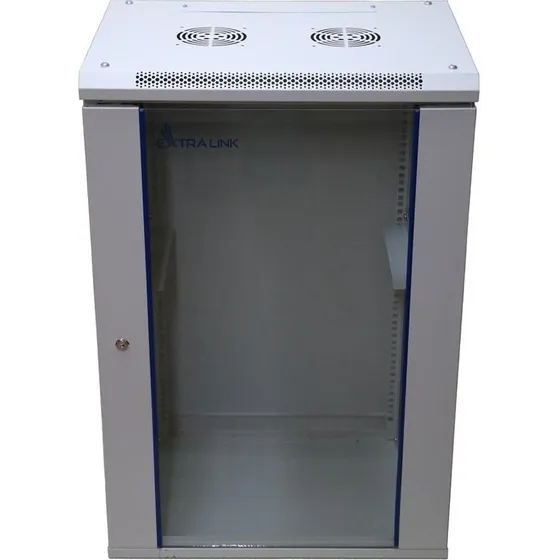 Extralink 19" væg-/gulv rackskab 15U 600×600 mm, grå