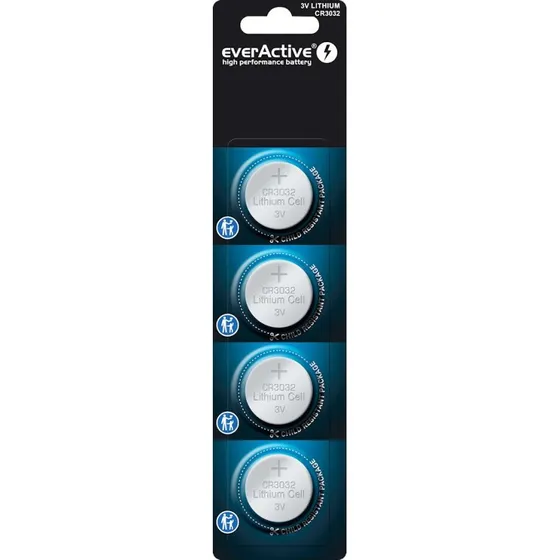EverActive CR3032 Lithium Knapcellebatterier – 4 stk.