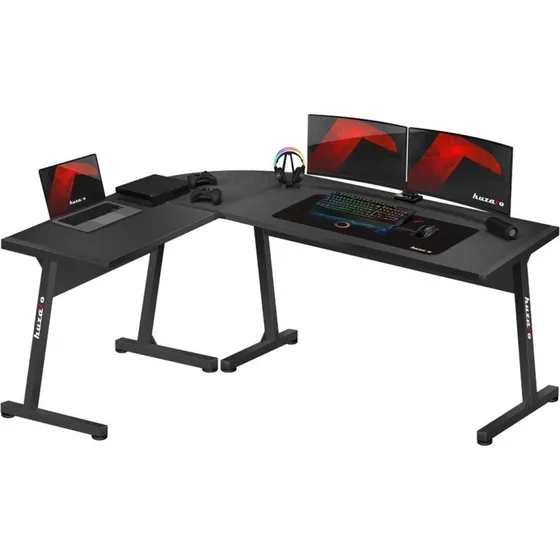 Huzaro Hero 6.0 L-formet gamingbord, sort