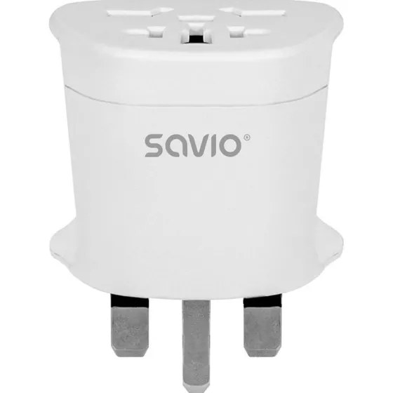 Savio AP-05 Rejseadapter Type G 2500 W, hvid