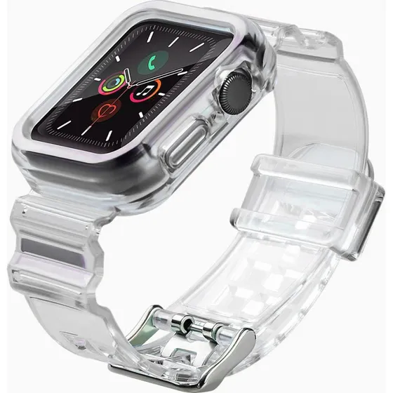 Hurtel Silicone Band Strap Bracelet Case Strap Light for Apple Watch 40mm - Sort