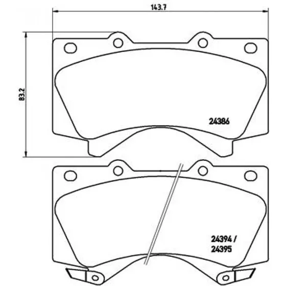 Brembo Bremseklodser P 83 107, 144x18x83 mm, foraksel, med slidindikator