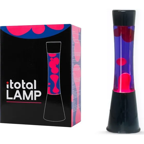 iTotal Lava Lampe 40 cm Sort/Rød/Lilla