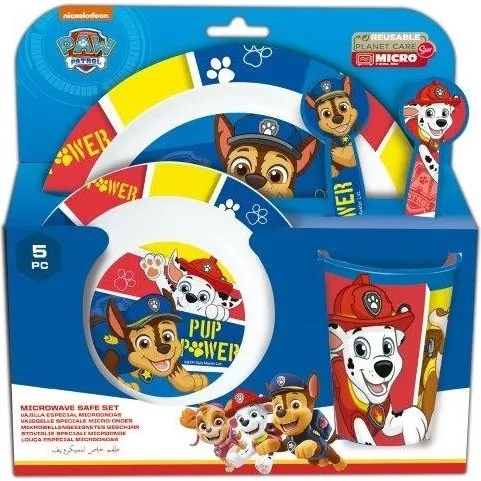 Paw Patrol Stor Mikroovns-Egnet Frokostsæt (5 dele)