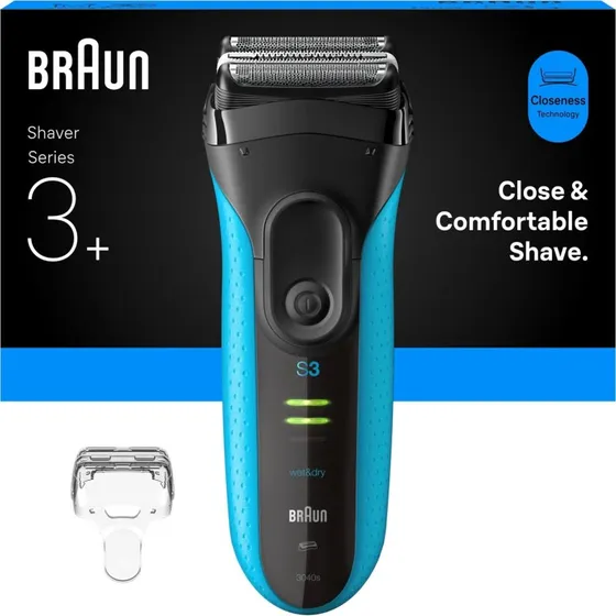 Braun Series 3+ 3040s Elektrisk Barbermaskine, Blå