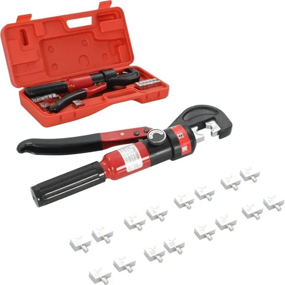 vidaXL hydraulisk krympetang 4-70 mm², rød
