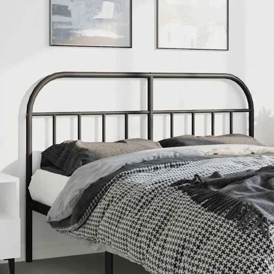 vidaXL Udskiftningsgavl 135 cm, metal, sort