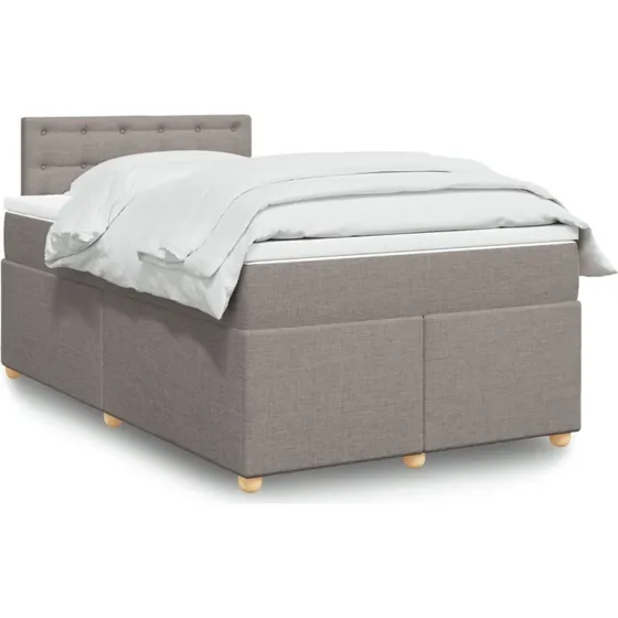 vidaXL Kontinentalseng 120x200 cm med gråbrun stofmadras