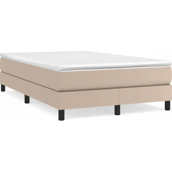 vidaXL Kontinentalseng 120x190 cm cappuccino kunstlæder