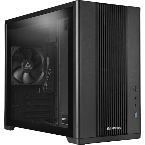 Chieftec BX-10B-OP Micro ATX Tower, Sort med Glasvindue
