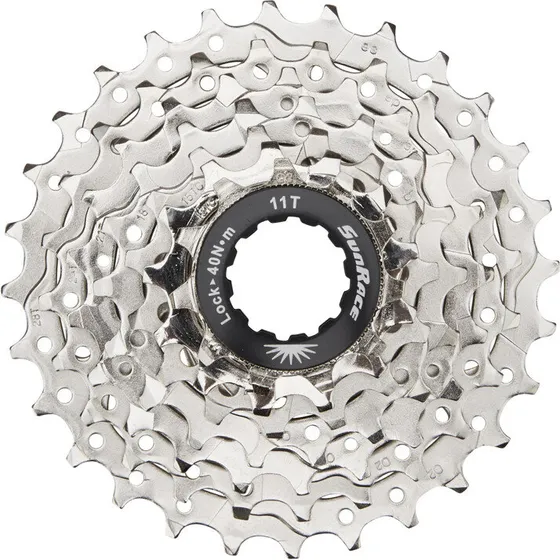 SunRace CSM63 7-speed kassette 12-28T (nikkel)
