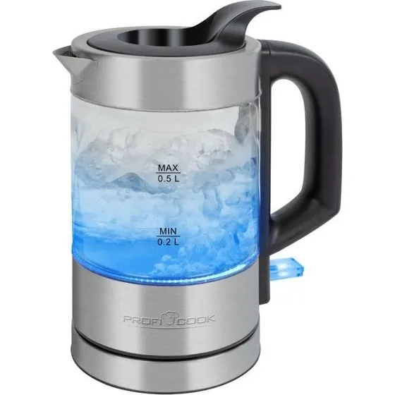 ProfiCook PC-WKS 1228 G Elkedel 0,5 L, 1100W, Rustfrit Stål/Transparent