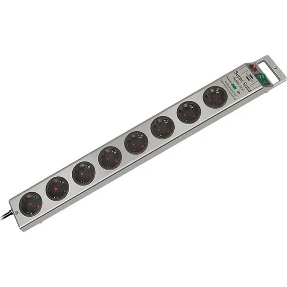brennenstuhl Super-Solid Line 8-stik overspændingsbeskytter 16 A sølv