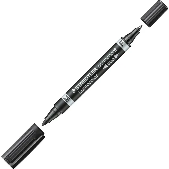 Staedtler Lumocolor duo Dobbeltspids-markør Sort 1,5 mm / 0,6 mm
