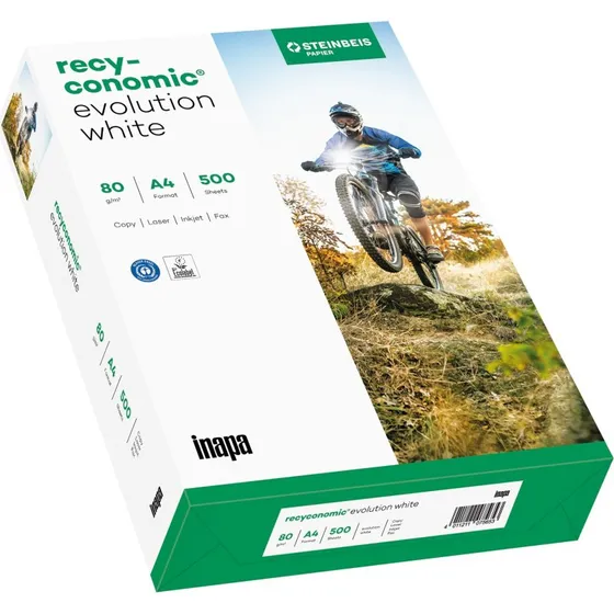 Inapa-tecno Recyconomic Evolutio 80g A4 500 ark Hvid