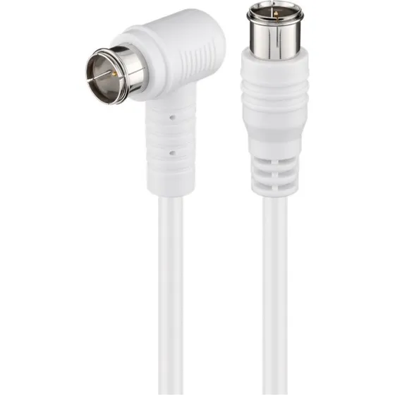 Goobay Vinkelt SAT-antennekabel 1,5 m, 80 dB, hvid